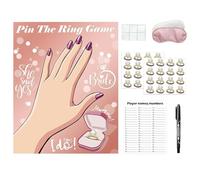 Bridal Shower Games, Pin The Ring, Sticker Poster Game, Engagement Party Accessory with Fun Interaction, Couples Celebration Tool with Keepsake Feature, Game for Invitations Reception Home