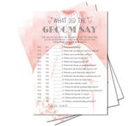 Bridal Shower Games, Wedding Games, What Did The Groom Say Engagement Bachelorette Party Game, Bridal Shower Decorations, 30 Cards Per Set (Suit025)