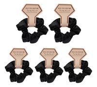 Bridal Shower Scrunchies - Elegant, Sturdy, Premium, Functional, 5 Ties For Lady, Comfortable Fabric Soft Hair Supplies | Multipurpose Outdoor Indoor Utility