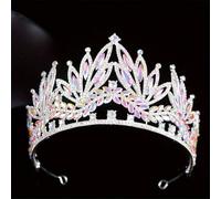 Bridal Tiara Crown For Women Rhinestone Wedding Headdress Banquet Party Hair Accessories Headpiece Silver AB