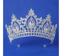 Bridal Tiara Crown Women Rhinestone Wedding Headdress Banquet Party Hair Accessories Costume Headpiece Silver