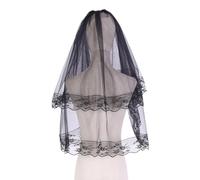 Bridal Veil Bachelorette Party Decorations Bride To Be Bridal Shower Wedding Black Double/Single Layer Floral Lace