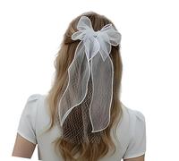 Bridal Veil Headpiece for Pageant Prom Headwear Elegant Mantilla Girl Headpiece Photo Props Bow Veils Hand Sewn Crystal Pearls Wedding Veils Adjustable Comb