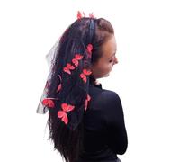 Bridal Veil Headpieces With Simulated Butterfly Decor Wedding Bridal Veil Short Tulle Elegant Bride Wedding Party Veil Bridal Tulle With Pleated Bowknot Bridal Tulle Cape Wedding Party Bridal