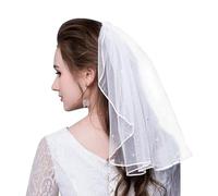 Bridal Veil Veils Wedding Rhinestones Vails Women's White Ivory Veils with Comb for Brides Bridal Shower Hen Party Chucky Costume Dress Up Gift Prom Girls First Communion，bride veil，wedding veil