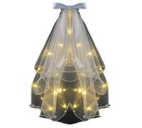 Bridal Veil Women Simple Tulle Short Wedding Veil Ribbon for Wedding Bachelorette Party (Kids,Adult)
