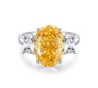 Bridal Wedding Band, The Wedding Band 6ct Oval Citrine with Moissanite White Gold Platinum 950 Size M 1/2