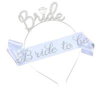 Bridal, Wedding for the Bride - Rhinestone Decorated Bridal Shower, Headband Tiara with Rose Gold Bride to Be Sash, Hen Party Accessories for Daughter and Sister, Siehe Beschreibung