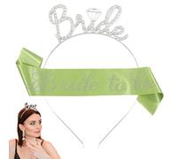 Bridal , Wedding for the Bride - Rhinestone Decorated Bridal Shower , Headband Tiara with Rose Gold Bride to Be Sash, Hen Party Accessories for Daughter and Sister, Siehe Beschreibung