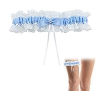 Bridal Wedding Garter, Wedding Garters for Brides, Lace Bow Thigh Garter, Wedding Accessories for Women, Party Accessories, for Gatherings, Parties, Engagements and Bridal Shower Gifts(Aqua Blue)