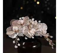 Bridal Wedding Headband Headdress Flower Pearl Hairpin Hairpin Women's Bridal Headdress Headband (Gold)