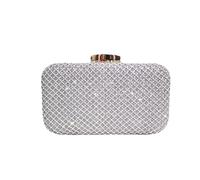 Bridal Wedding Purse Crossbody Elegant Rhinestone Clutch for Women Sparkling Evening Crystal Handbag(Silver)