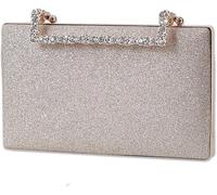 Bridal Wedding Purse Crossbody Elegant Shoulder Women Clutch Purse Glitter Evening Sequins Clutch Sparkly Handbag(Champagne Gold)