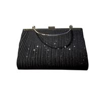 Bridal Wedding Purse Elegant Crossbody Sparkly Shoulder Women Clutch Glitter Sequin Evening Charming Handbag(Black)