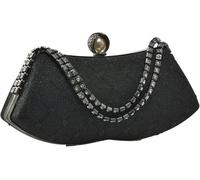 Bridal Wedding Purse Glitter Shoulder Crystal Crossbody Rhinestone Evening Sparkly Sequin Clutch for Women(Black)