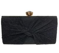 Bridal Wedding Purse Sparkly Rhinestone Handbag Glitter Crystal Shoulder Sequin Clutch Pleated Evening for Women(3)