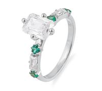Bridal Wedding Rings, Matching Wedding Bands 4 Prongs with 1ct Moissanite 18K White Gold Size L 1/2