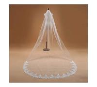 Bridal Wedding Veils Elegant Women Bridal Veil One Layer Lace Edge White Ivory Cathedral Wedding Veil Long Bridal Veil Wedding Accessories Gorgeous Bridal Tulle (Color : Ivory, Item Length : 200cm)