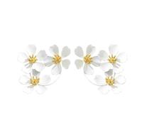 Bridal Wedding White Flower Large Earrings, Sparkling Large Flower Stud Earrings, Women's Earrings, Suitable for Daily Outfit Matching, Parties, Banquets, Gatherings