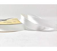 Bridal White Byetsa Satin Fold 18mm Bias Binding on a 3m Length (N.B. This is a Cut from a roll, Presented on a Bertie's Bows Ribbon Card)