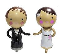 Bride and Groom Balloons Pack of 2 Decorative Wedding Just Married Balloons Bride and Groom Wedding Balloons Mr and Mrs Foil Balloon Wedding Decoration for Wedding Registry Office Wedding Anniversary