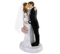 Bride and Groom Cake Topper, Topper with Decorative Wedding Kissing Couple Cake Figurine, Wedding Cake Toppers, 18 cm