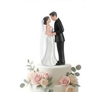 Bride and Groom Cake Topper - Vintage Wedding Cake Toppers for Reception, Romantic Couple Figurine Statue for Anniversary and Engagement, Novios Para Pastel