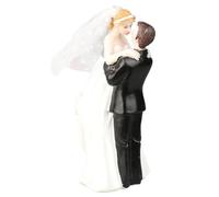 Bride and Groom Cake Topper, Wedding Cake Toppers with "Bride & Groom Embracing Each Other", 2.8x2.4x5.5" and Handmade Figurine for Wedding Party, Home & More