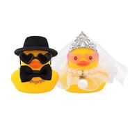 Bride and Groom Gifts, Wedding Presents for Bride and Groom, Set of 2 Wedding Rubber Ducks, Wedding Keepsake for Cake Topper, Car Decor, Home Decoration, 6 * 4.5 Cm