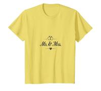 Bride and Groom Mr. & Mrs. Wedding Celebration Gift T-Shirt, Kids, Lemon, 4 Years