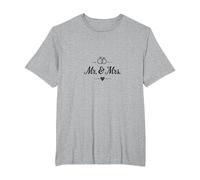 Bride and Groom Mr. & Mrs. Wedding Celebration Gift T-Shirt, Men's Big and Tall, Heather Grey, 2X Tall