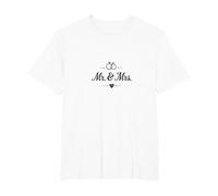 Bride and Groom Mr. & Mrs. Wedding Celebration Gift T-Shirt, Men's Big and Tall, White, 4X Tall