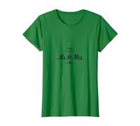 Bride and Groom Mr. & Mrs. Wedding Celebration Gift T-Shirt, Women, Kelly Green, XXL