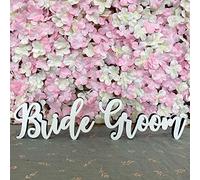 Bride and Groom Standing Signs, Wooden Wedding Top Table Decorations, Wedding Keepsake Freestanding Signs, Any Colour