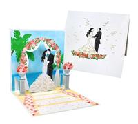 Bride And Groom Under Floral Archway 3D Pop-Up Wedding Card