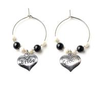 Bride and Groom Wedding Wine Charms. Perfect Wedding Table Decoration
