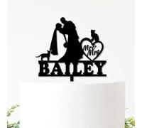 Bride And Groom With Cats Or Dogs, 6-7.8 Inch Couple Customized For Anniversary Decoration