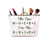Bride Bag, Brides to Be, Makeup Bag with Simple Carefully Designed Words and Lively Lovely Colour Blocks, Travel Toiletry Skinbag for Women Ladies Wedding