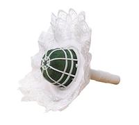 Bride Bouquet Holder, Foam Flower Bouquet Handle, DIY Wedding Bouquets Holder with Lace Trim, Artificial Flower Holder Decoration for Artificial Flowers Floral Arrangement Supplies(COLOR:white)