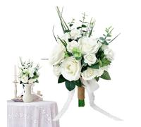 Bride Bouquets for Wedding, Faux Flowers Wedding Bride Bouquets, Realistic Table Centerpieces for Vow Renewal Ceremony Engagement Fall Holiday Party Reception Church Bridesmaid Women