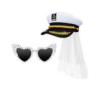 Bride Captain Hat For Bachelorettes Party Wedding Celebration Sailor Hat Stage Performances Bridal Costume Set