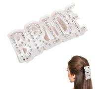 Bride Claw Clip, White Hair Accessory Hair Clip Bachelorette Decorations Pearl Wedding Engagement Gift Bach Party Favor Headwear Styling Tools for Women Girls