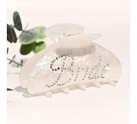 Bride Claw Hair Clip, White Acrylic Hair Clip Banana Barrettes, Rhinestone Bride Logo, Bachelorette Party Decorations Bridesmaid Gift Shower Wedding