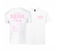 Bride Club Cocktails Personalised Hen Party T-Shirt - Matching Team Bride Hen Do Bachelorette Top Tee (UK, Alpha, S, Regular, Regular, Women's Fitted, White T-Shirt (Pink Print))