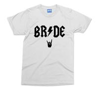 Bride Crew Matching Group T-Shirt - Men - M - Bride - White - Girls Hens Party Bridal Tops - Rock Music Lover Tee