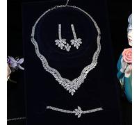 bride cubic zirconia jewelry set ladies wedding jewelry set party accessories women's jewelry bridesmaid jewelry