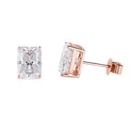 Bride Earrings 9K/14K/18K Gold Simple 3x5mm Square Moissanite Women Stud Earrings Wedding Jewellery