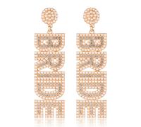 Bride Earrings, Rhinestone Bridal Earrings Drop Bride Earrings Beaded Dangle Crystal Wedding Bridal Jewelry Accessories for Women, Bachelorette Party, Proposal, Engagement, Gift