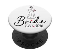 Bride Est. 2026 Matching Bride Groom 2026 Engagement Wedding PopSockets Adhesive PopGrip