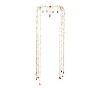 Bride Forehead Chain Tassels Design Headband With Flower Pendant Personality Design Water Drop Pendant Hair Accessories